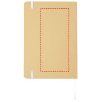 Zone de marquage Position 1 pour Carnet A5 personnalisé en carton recyclé - 80 feuilles lignées papier FSC