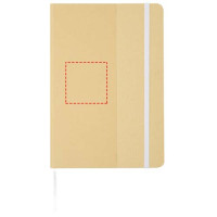 Zone de marquage Position 2 pour Carnet A5 personnalisé en carton recyclé - 80 feuilles lignées papier FSC