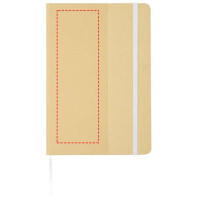 Zone de marquage Position 3 pour Carnet A5 personnalisé en carton recyclé - 80 feuilles lignées papier FSC