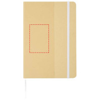 Zone de marquage Position 4 pour Carnet A5 personnalisé en carton recyclé - 80 feuilles lignées papier FSC