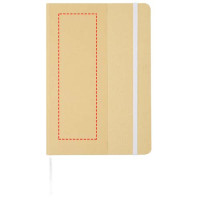 Zone de marquage Position 5 pour Carnet A5 personnalisé en carton recyclé - 80 feuilles lignées papier FSC