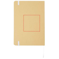 Zone de marquage Position 6 pour Carnet A5 personnalisé en carton recyclé - 80 feuilles lignées papier FSC