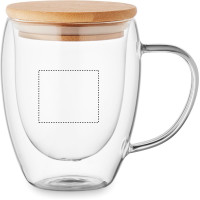 Zone de marquage Position 2 pour Verre double paroi personnalisé 250ml avec couvercle bambou MIRA