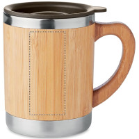 Zone de marquage Position 1 pour Mug isotherme inox et bambou personnalisé MIAKA