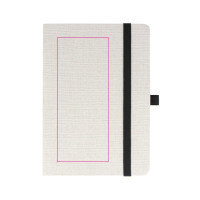 Zone de marquage Position 2 pour Carnet personnalisé A5 en coton recyclé et RPET