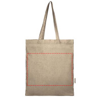 Zone de marquage Position 4 pour Tote bag personnalisé en coton polyester recyclé