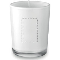 Zone de marquage Position 1 pour Petite bougie parfumée personnalisée dans verre doré, blanc ou noir