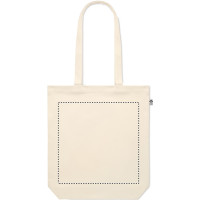 Zone de marquage Position 1 pour Sac personnalisé en coton bio épais 270g/m2 avec soufflet ORUS