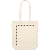 Zone de marquage Position 4 pour Sac personnalisé en coton bio épais 270g/m2 avec soufflet ORUS