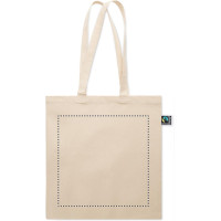 Zone de marquage Position 1 pour Sac shopping personnalisé en coton 180g avec soufflet 12cm FAIRTRADE MILI