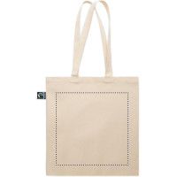 Zone de marquage Position 2 pour Sac shopping personnalisé en coton 180g avec soufflet 12cm FAIRTRADE MILI