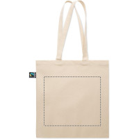 Zone de marquage Position 4 pour Sac shopping personnalisé en coton 180g avec soufflet 12cm FAIRTRADE MILI