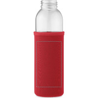 Zone de marquage Position 3 pour Bouteille en verre recyclé 500 ml personnalisable "FIKA" avec pochette néoprène
