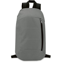 Zone de marquage Position 2 pour Sac à dos personnalisé "ENKLA" en polyester 600D avec poche extérieure zippée