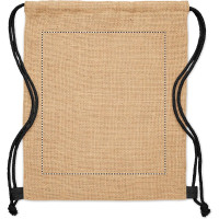 Zone de marquage Position 1 pour Sac à dos personnalisé LUONTA en jute avec cordons blancs ou noirs