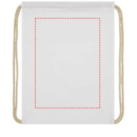 Zone de marquage Position 1 pour Sac à dos à cordons 5L personnalisé "POZA" en coton 140g/m2