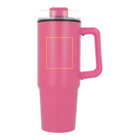 Zone de marquage Position 5 pour Tasse isotherme personnalisée 800 ml avec poignée et paille "LIMA"
