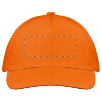 Zone de marquage Position 1 pour Casquette personnalisée 5 pans 150 gr/m² grand choix de couleurs