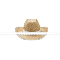 Zone de marquage Position 1 pour Chapeau de cow-boy en paille GIPI personnalisable avec logo