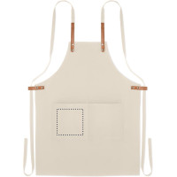 Zone de marquage Position 1 pour Tablier de cuisine en coton biologique LEAI personnalisé