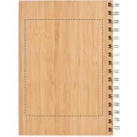 Zone de marquage Position 2 pour Carnet A5 en bambou MOTU personnalisable avec logo