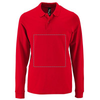 Zone de marquage Position 1 pour Polo piqué manches longues homme FIUE personnalisé