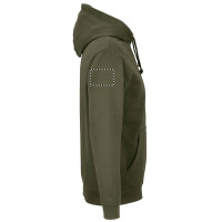 Zone de marquage Position 4 pour Sweat-shirt à capuche ZEIA personnalisé avec logo
