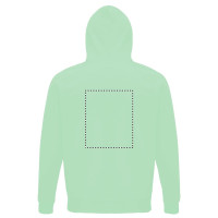 Zone de marquage Position 5 pour Sweat-shirt à capuche ZEIA personnalisé avec logo