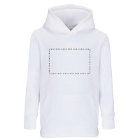 Zone de marquage Position 1 pour Sweat à capuche enfant NUFI personnalisé avec logo