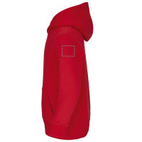 Zone de marquage Position 5 pour Sweat à capuche enfant NUFI personnalisé avec logo